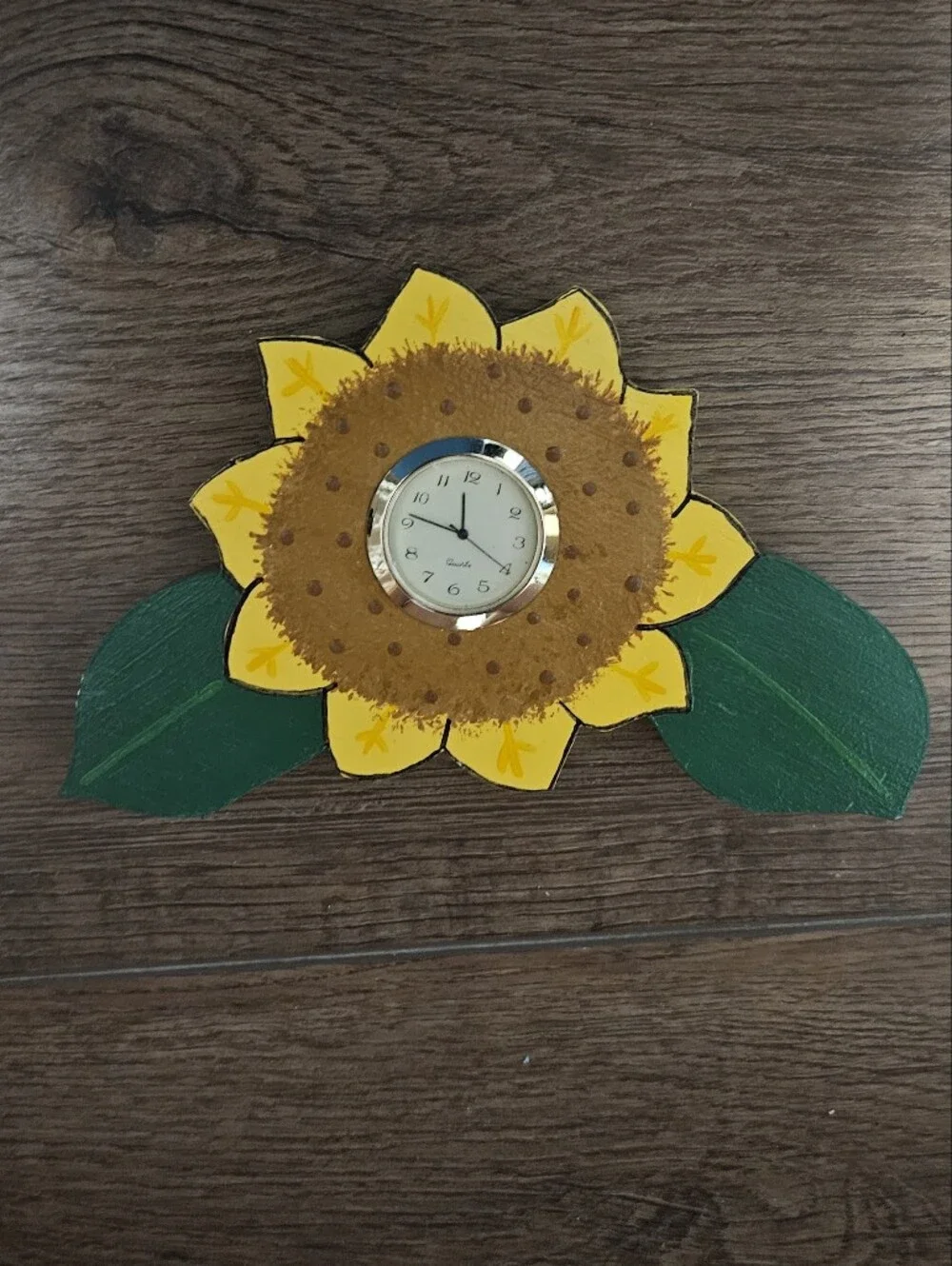 Vintage Sunflower Clock-handmade